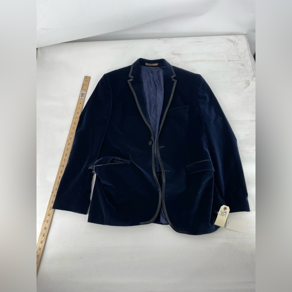 Navy Velvet Men's Blazer - Picture 5 of 8